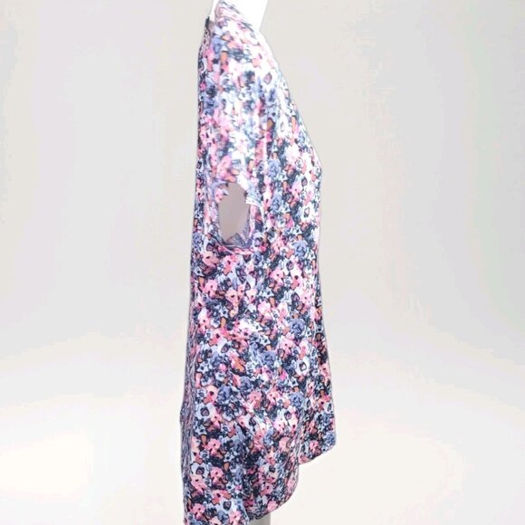 Paisley Sky Floral Maternity Top Womens Large Short Sleeve - Picture 5 of 8